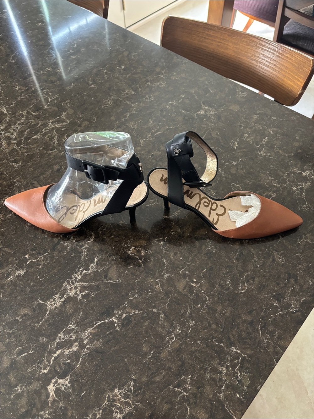 Black & Brown Leather Heels by Sam Edelman
